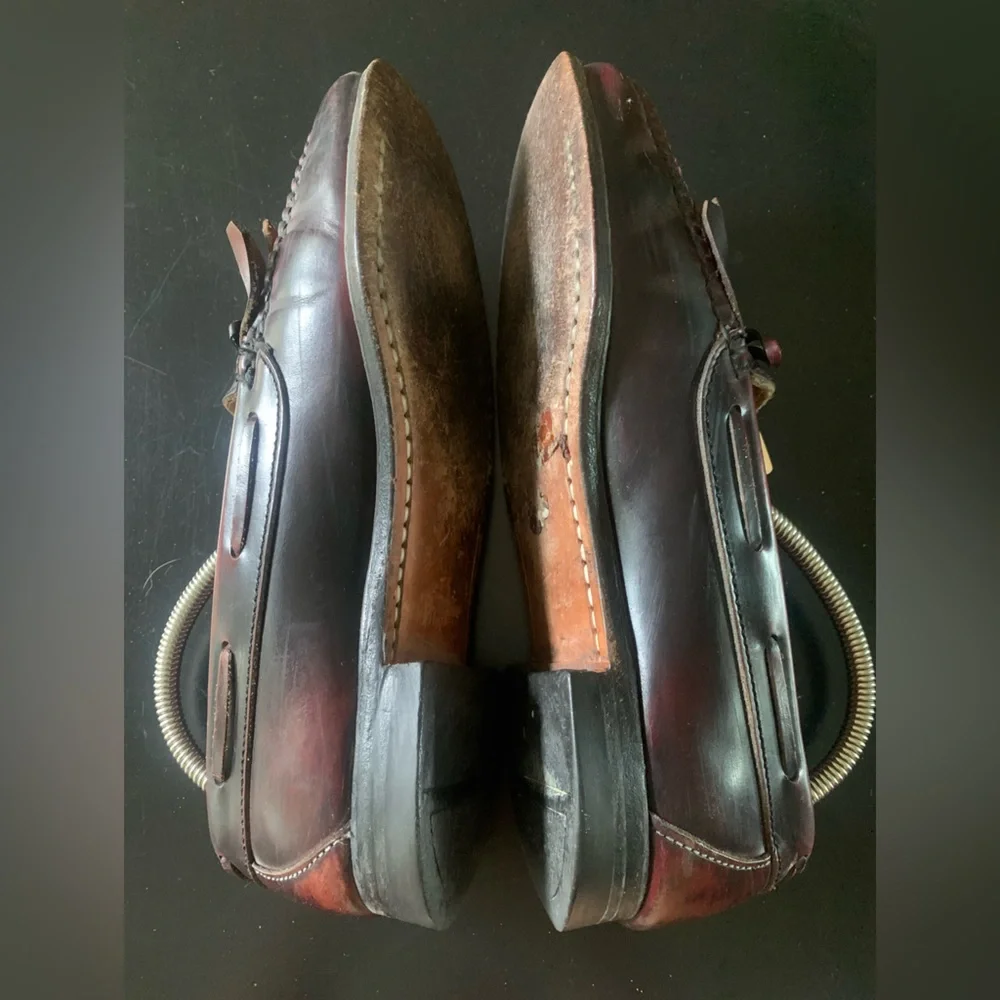 Cole Haan Loafers Size 9D Burgundy Pinch Tassel Preppy Dress Shoes Business